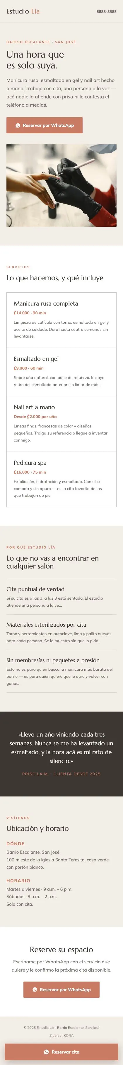 Micro-landing de muestra, completa